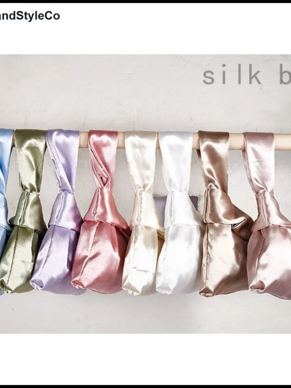 Satin Wrist Knot Bag Small Japanese Knot Clutch Evening Purse
